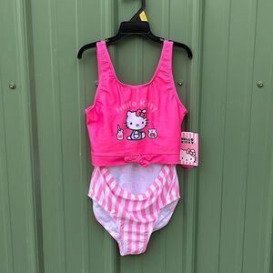 Hello Kitty Sanrio One-Piece Swimsuit  Bathing Suit with UPF 50+, Size L